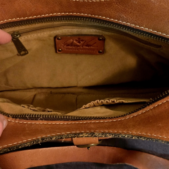 Patricia Nash Zurigo Saddle Western Hobo Shoulder Satchel Bag in Brown Leather - Picture 9 of 9